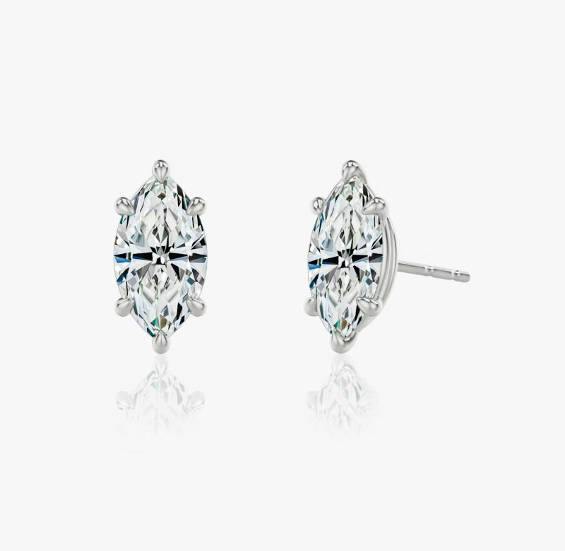 Stud Earring Marquise Diamond