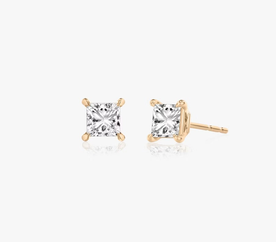 Stud Earring Princess Diamond