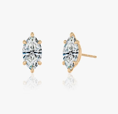 Stud Earring Marquise Diamond